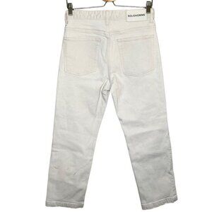 SOLID HOMME by Wooyoungmi mens off white button fly denim straight jeans 44